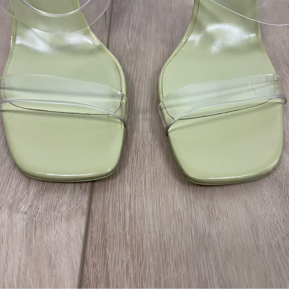 By Far Clara Olive Gloss Leather Mule Sandal - Picture 7 of 16